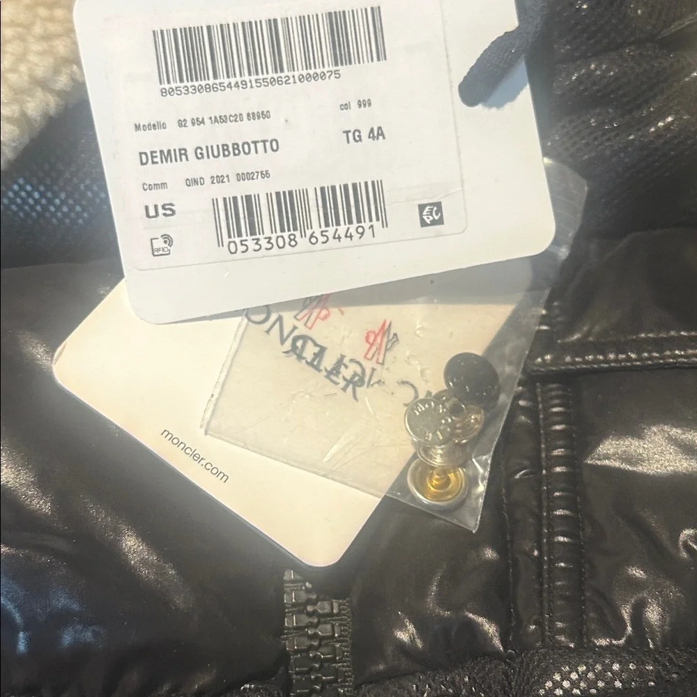 Moncler DEMIR GIUBBOTTO Hooded Down Jacket Kids black puffer coat